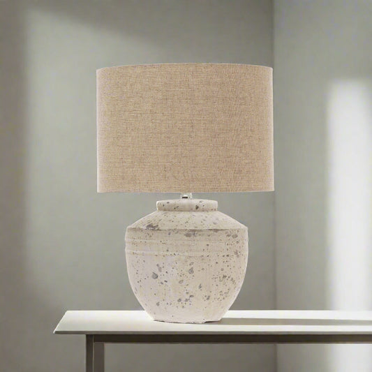 White Distressed Lamp
